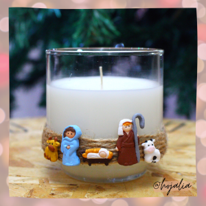 Vela navideña pesebre