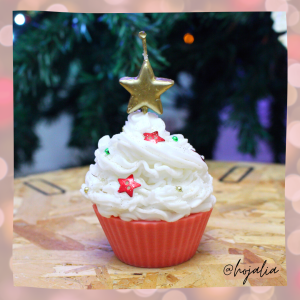 Vela navideña cupcake