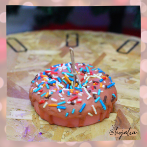 Vela navideña Donuts